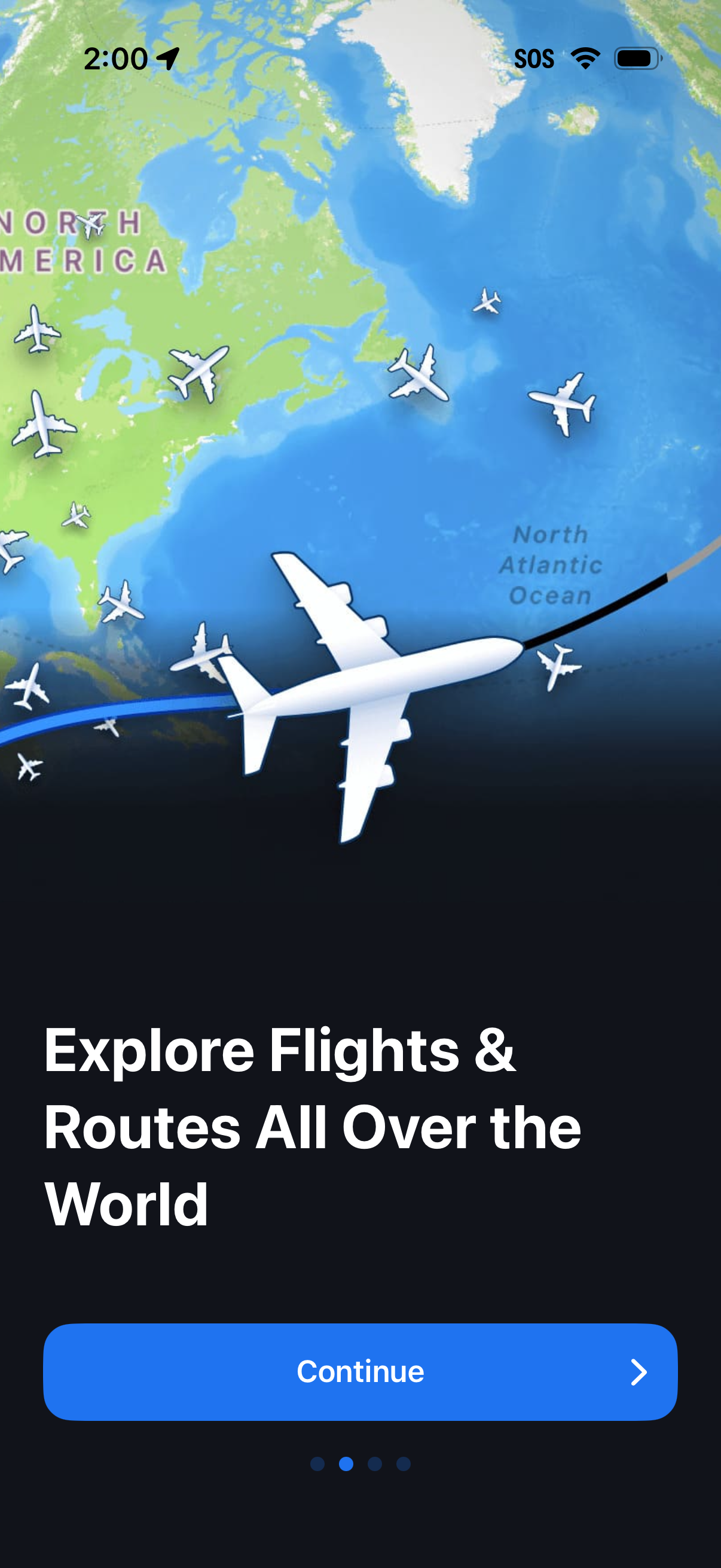 flight-tracker onboarding screenshot